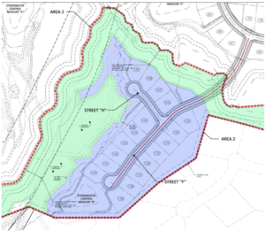 Aerial view of the former Wake Forest Golf and Country Club property at Club Villas Drive where Mungo Homes proposes 170 single-family lots