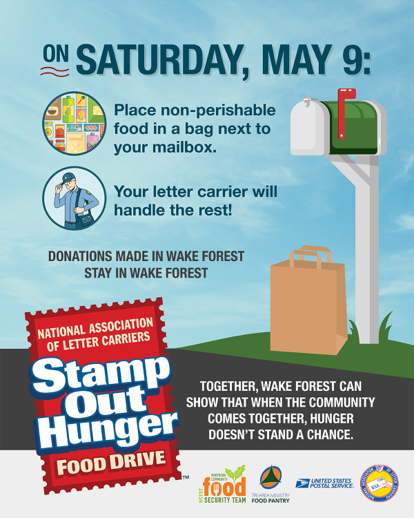 Stamp Out Hunger Food Drive - May 9, 2026 in Wake Forest, NC