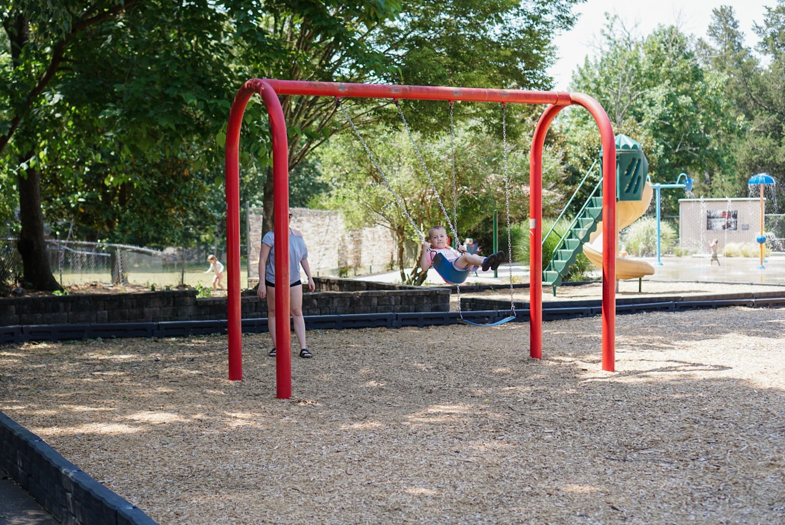 Swings at Taylor Street Park in Wake Forest