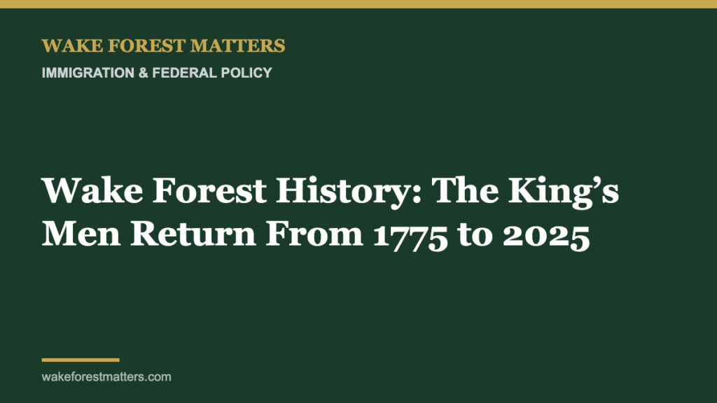 Wake Forest History: The King’s Men Return From 1775 to 2025 - Wake Forest Matters