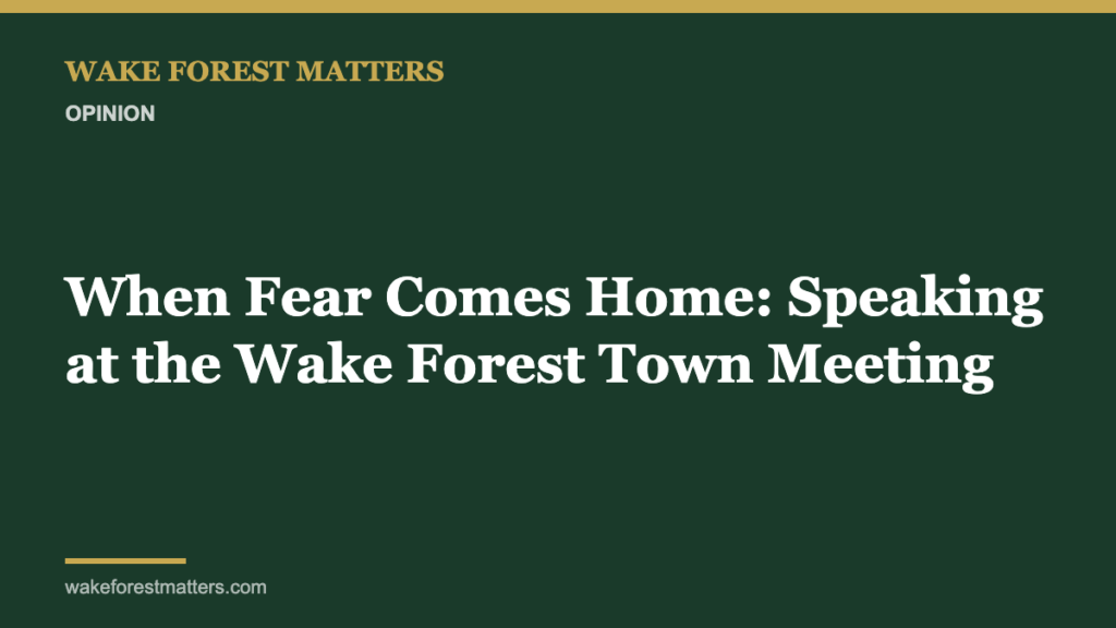 When Fear Comes Home: Speaking at the Wake Forest Town Meeting - Wake Forest Matters
