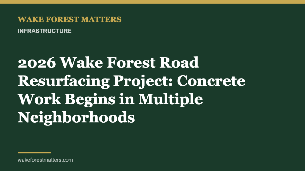 2026 Wake Forest Road Resurfacing Project: Concrete Work Begins in Multiple Neighborhoods - Wake Forest Matters