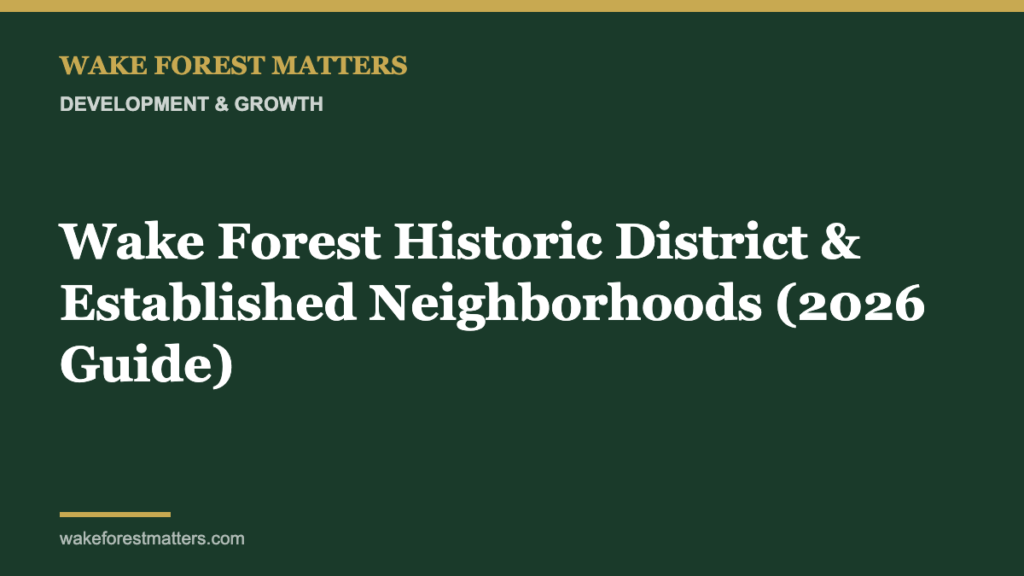 Wake Forest Historic District & Established Neighborhoods (2026 Guide) - Wake Forest Matters
