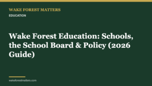 Wake Forest Education: Schools, the School Board & Policy (2026 Guide) - Wake Forest Matters