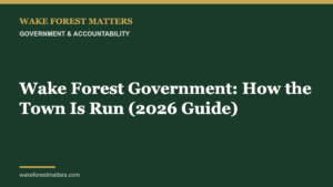Wake Forest Government: How the Town Is Run (2026 Guide) - Wake Forest Matters